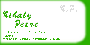 mihaly petre business card